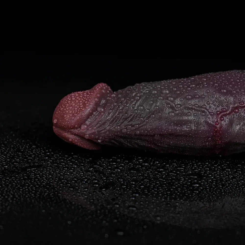 Coffee hollow silicone dildo sleeve, photo 7