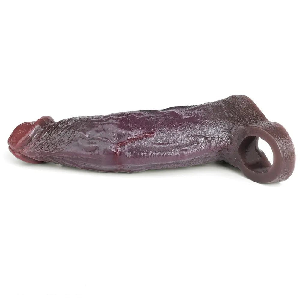 Coffee hollow silicone dildo sleeve, photo 9