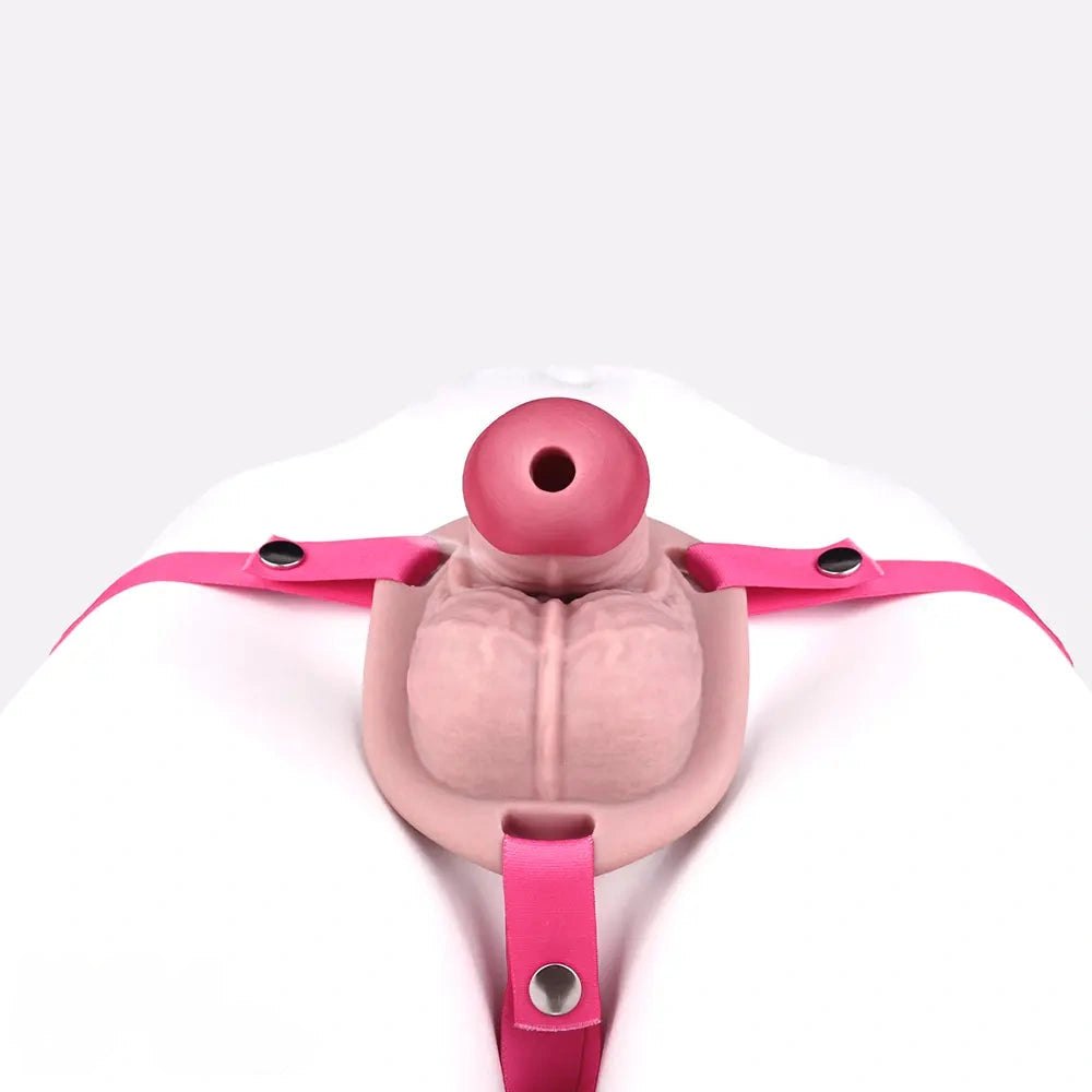 Flesh tone hollow silicone strap-on dildo, photo 13