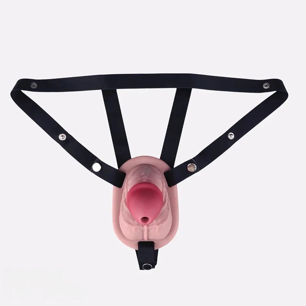 Flesh tone hollow silicone strap-on dildo, photo 16