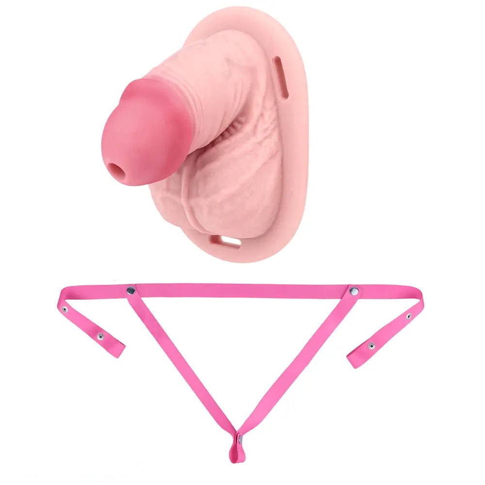 Flesh tone hollow silicone strap-on dildo, photo 18