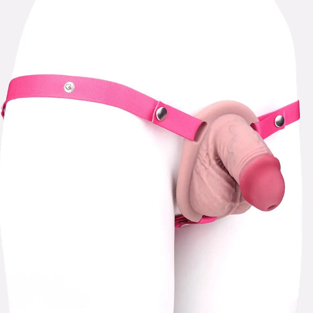 Flesh tone hollow silicone strap-on dildo, photo 2