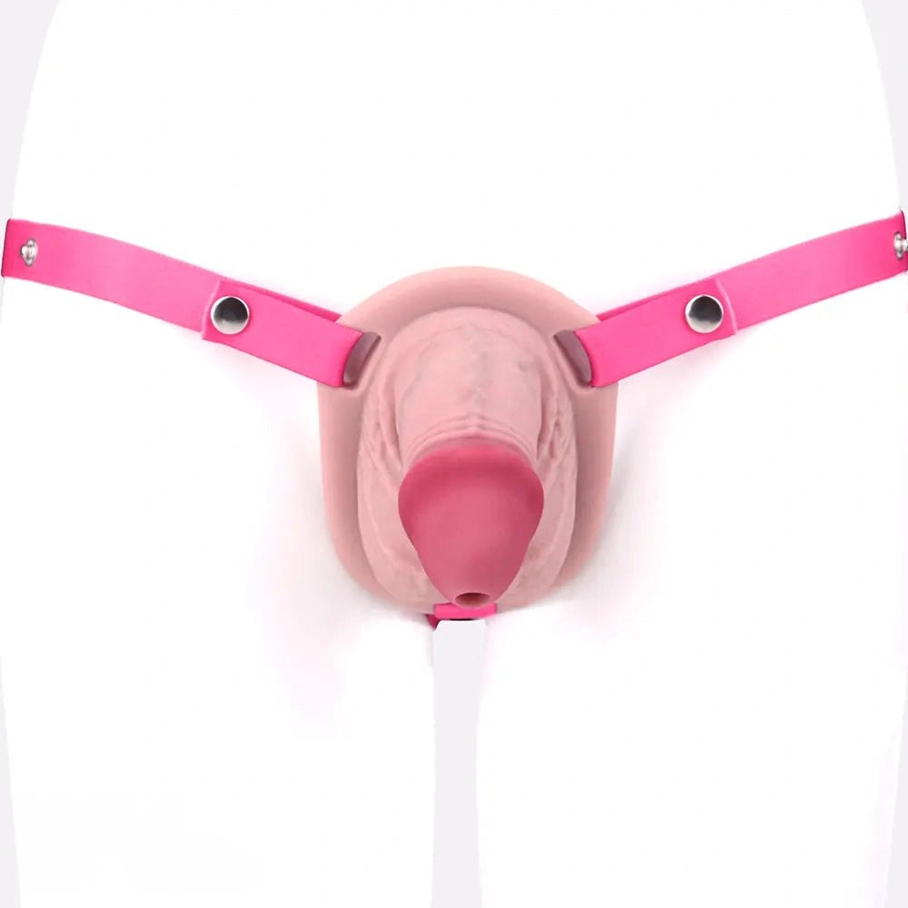 Flesh tone hollow silicone strap-on dildo, photo 5