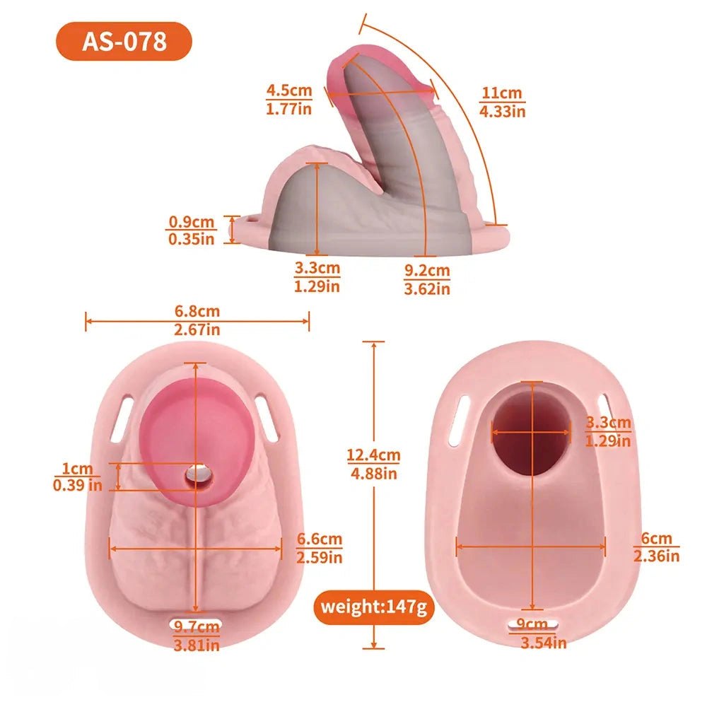 Flesh tone hollow silicone strap-on dildo, photo 6