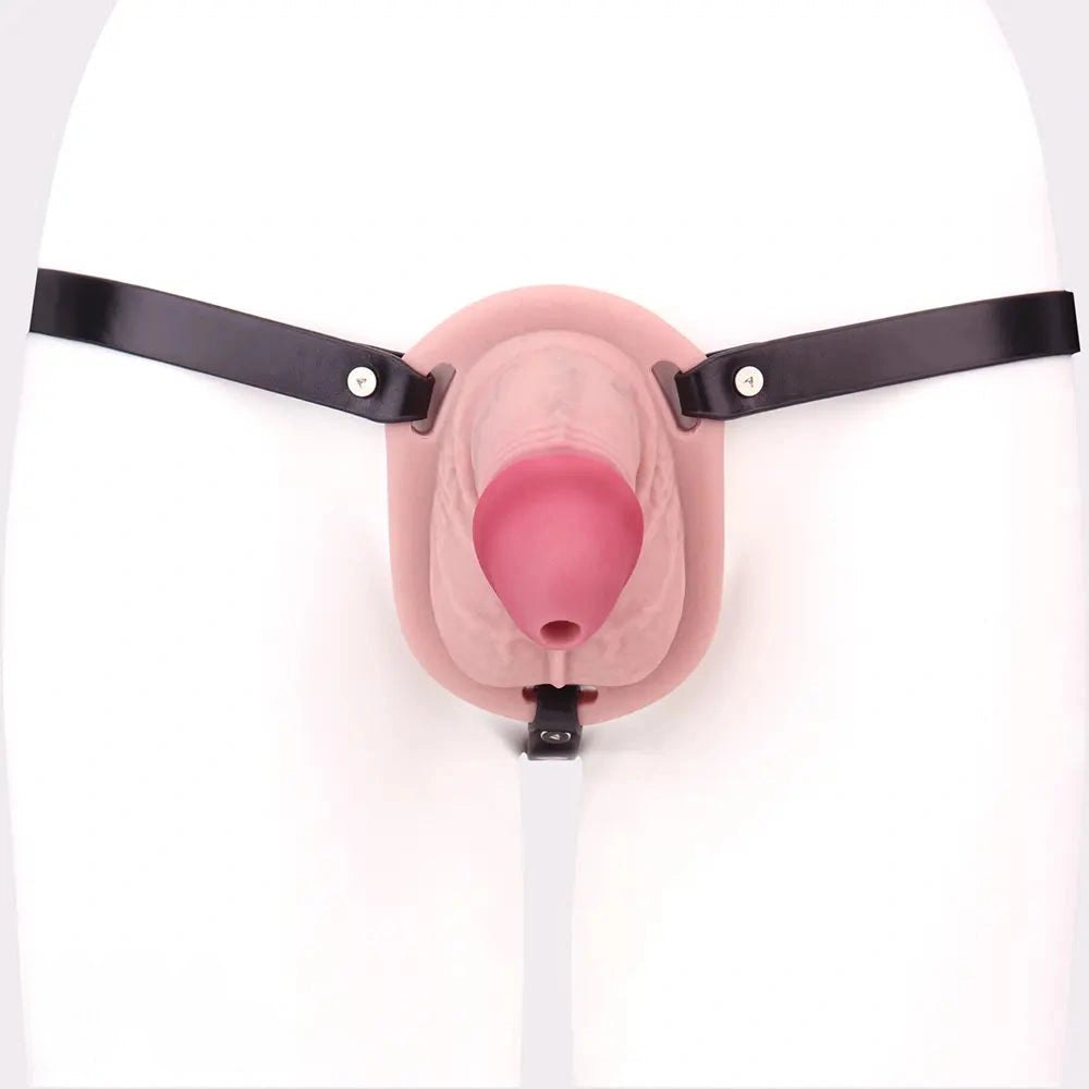 Flesh tone hollow silicone strap-on dildo, photo 9