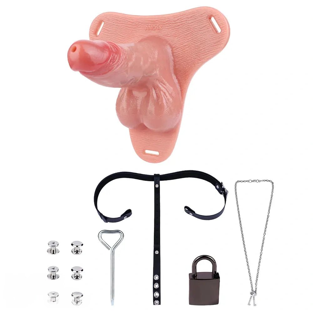 Flesh tone hollow strap-on chastity dildo, photo 4