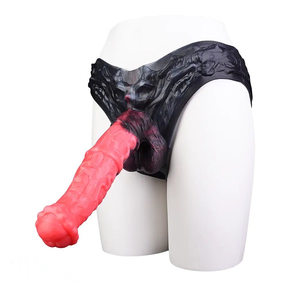 Hollow horse-shaped silicone strap-on dildo with harness panty, photo 1