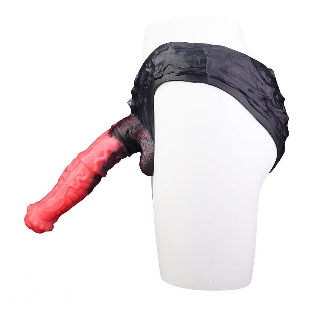 Hollow horse-shaped silicone strap-on dildo with harness panty, photo 11