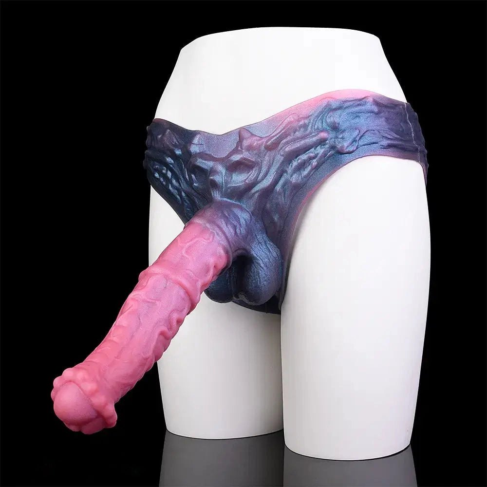 Hollow horse-shaped silicone strap-on dildo with harness panty, photo 14