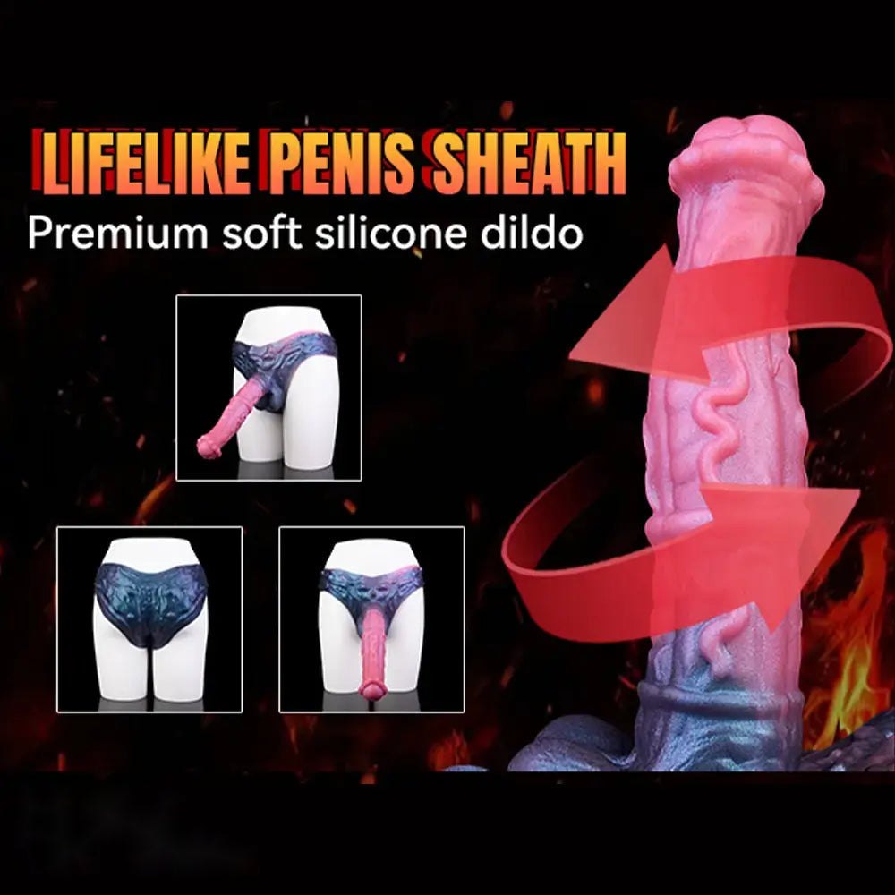 Hollow horse-shaped silicone strap-on dildo with harness panty, photo 3