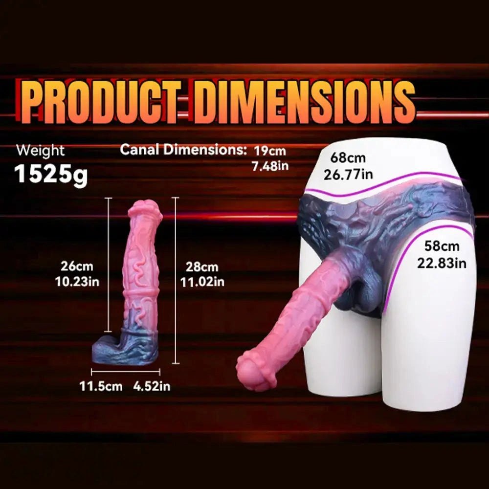 Hollow horse-shaped silicone strap-on dildo with harness panty, photo 6