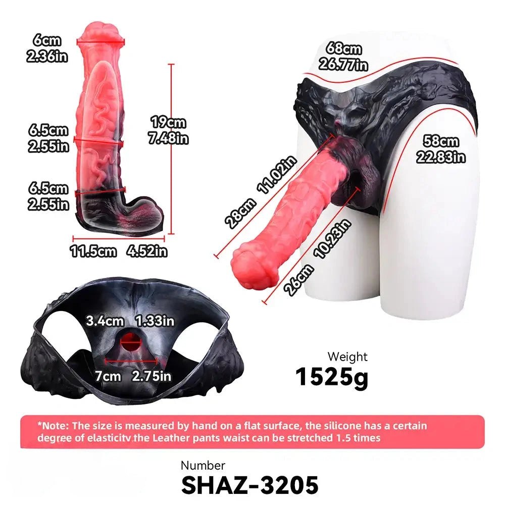 Hollow horse-shaped silicone strap-on dildo with harness panty, photo 9