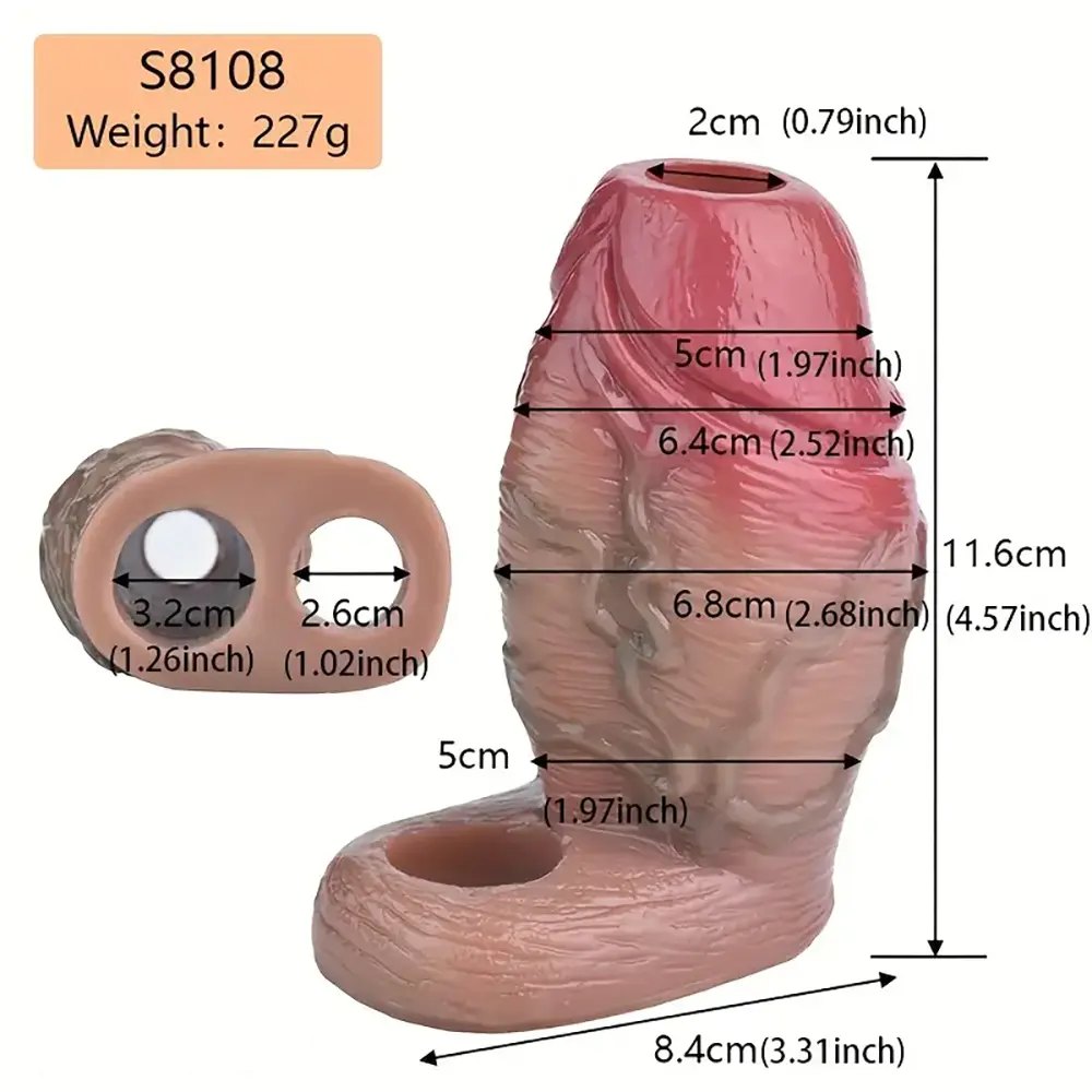 Hollow open-ended silicone penis sleeve, photo 3
