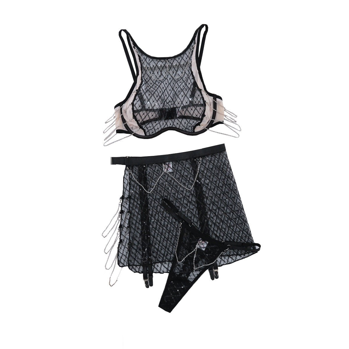Hollow out fishnet three piece set, photo 4