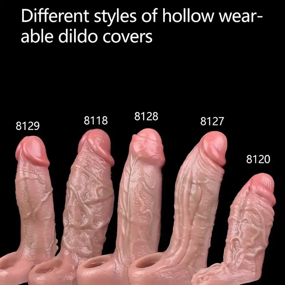 Flesh hollow penis sleeve with cock ring, photo 2