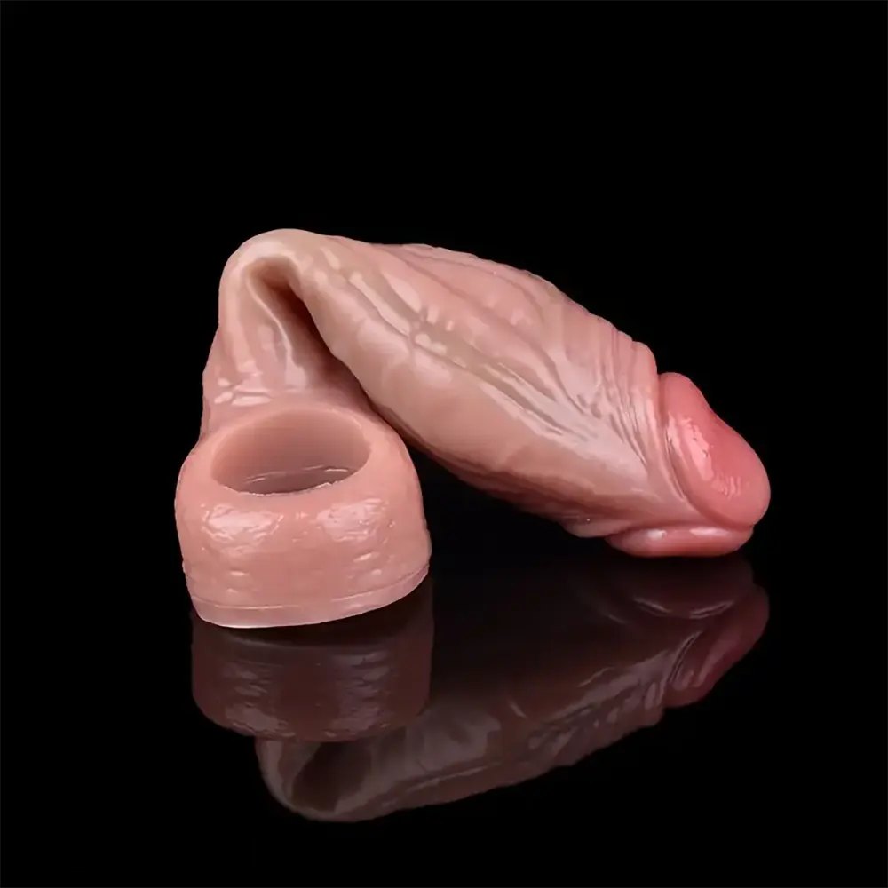 Flesh hollow penis sleeve with cock ring, photo 4