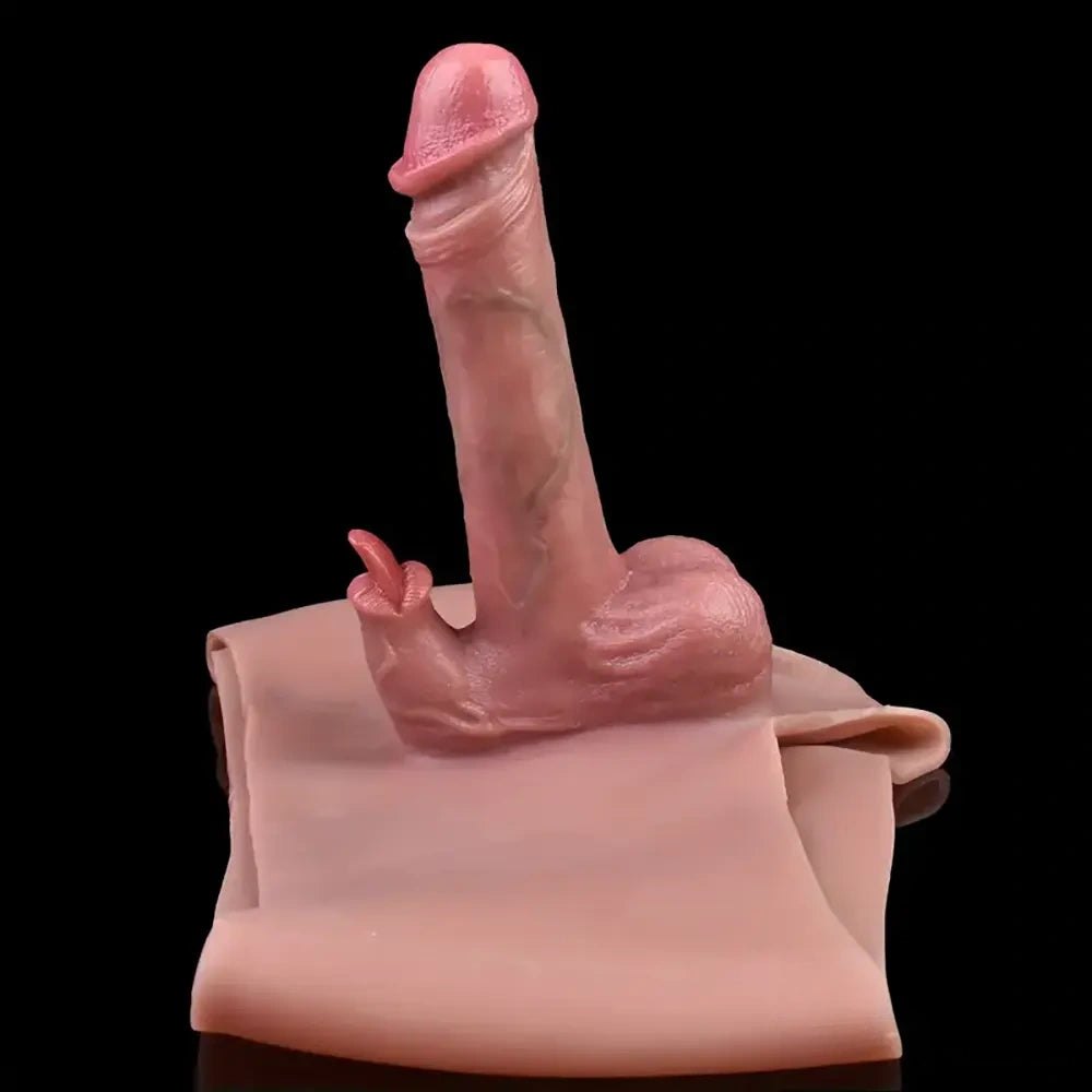 Flesh tone hollow silicone dildo sleeve, photo 1