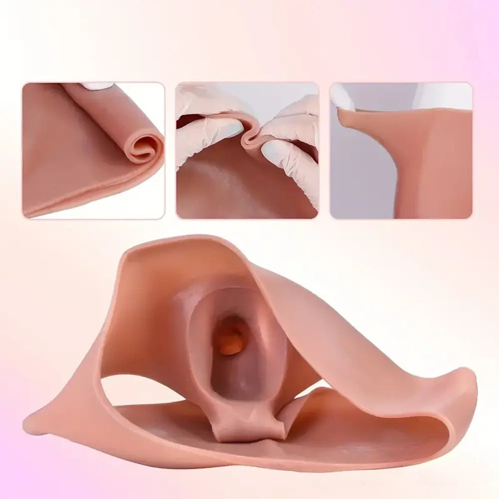 Flesh tone hollow silicone dildo sleeve, photo 8