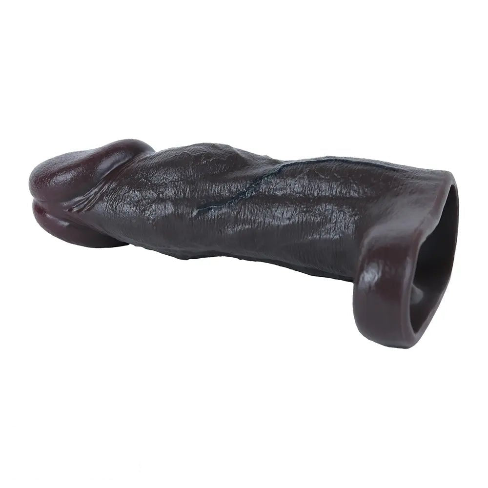 Coffee brown hollow realistic silicone sleeve, photo 10
