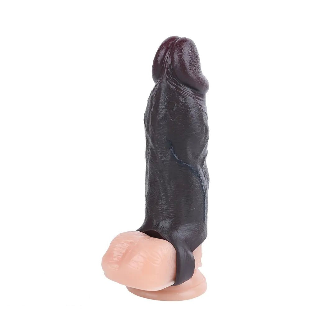 Coffee brown hollow realistic silicone sleeve, photo 12