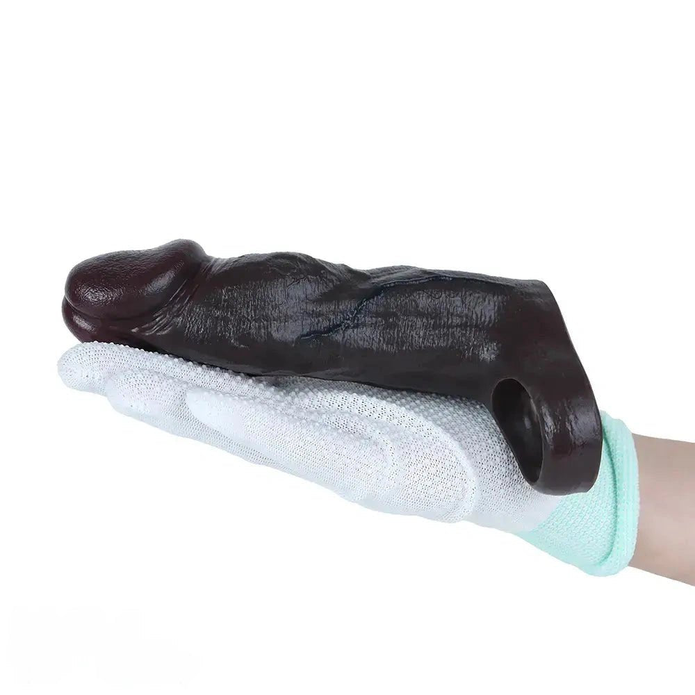 Coffee brown hollow realistic silicone sleeve, photo 13