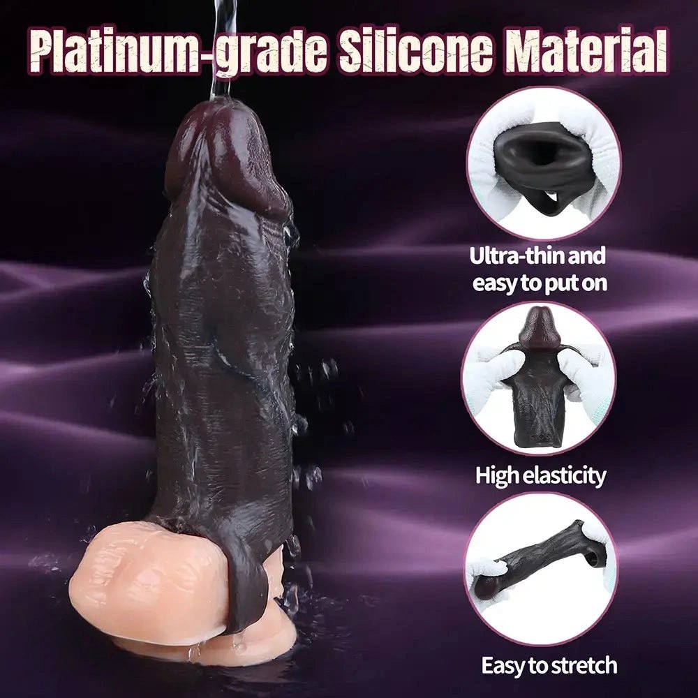 Coffee brown hollow realistic silicone sleeve, photo 5