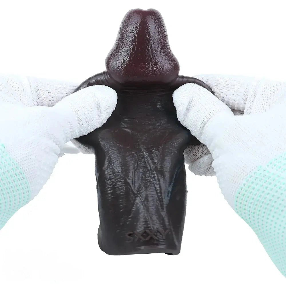 Coffee brown hollow realistic silicone sleeve, photo 7