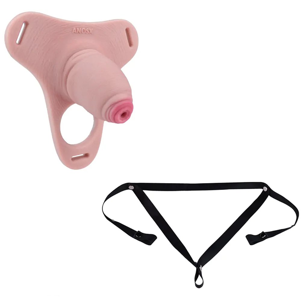 Flesh-tone hollow realistic penis sheath, photo 19