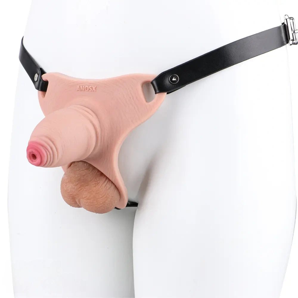 Flesh-tone hollow realistic penis sheath, photo 4