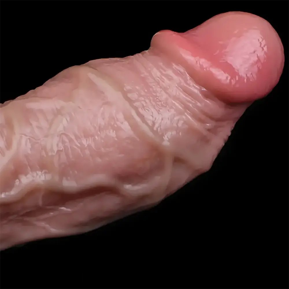 Flesh tone hollow dildo sleeve with ring, photo 6