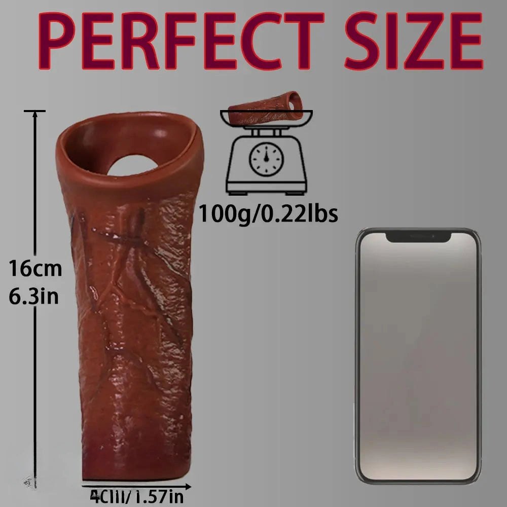Brown hollow realistic silicone penis sleeve