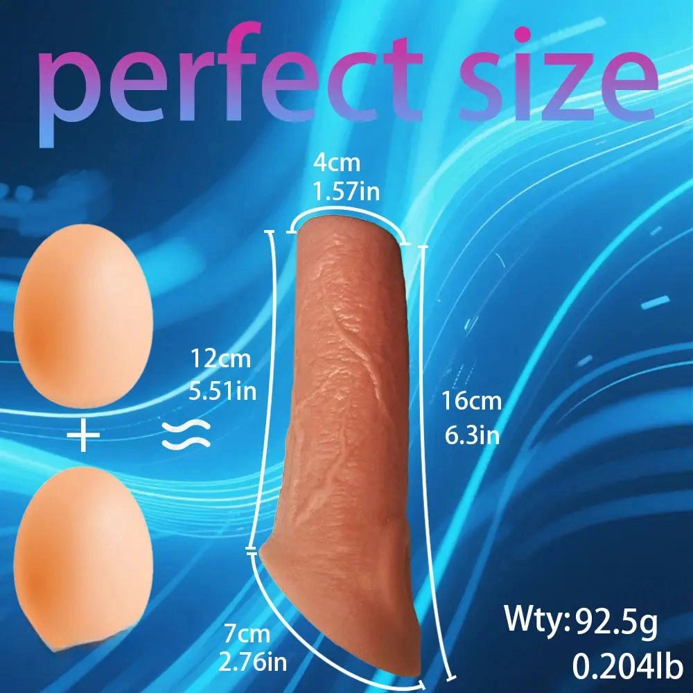 Flesh hollow realistic silicone penis sleeve