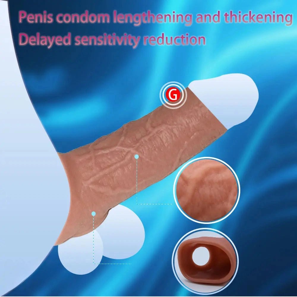 Hollow realistic silicone penis sleeve, photo 10