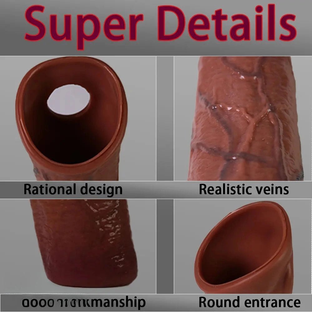 Hollow realistic silicone penis sleeve, photo 11