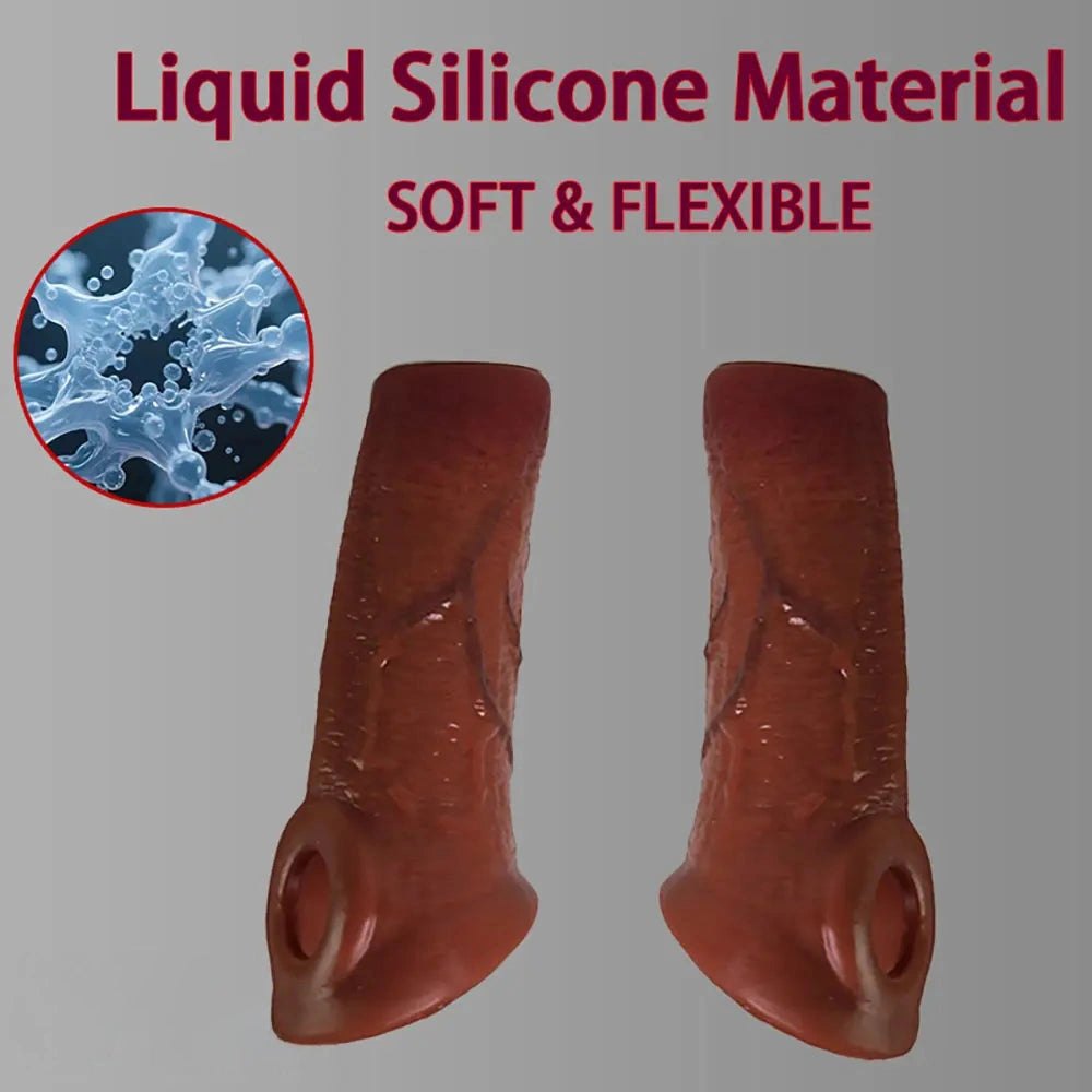 Hollow realistic silicone penis sleeve, photo 13