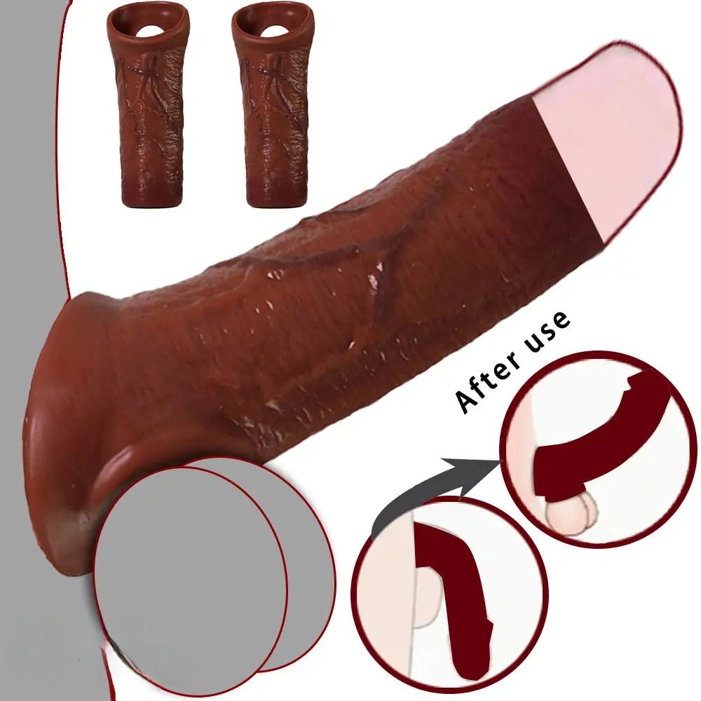 Hollow realistic silicone penis sleeve, photo 2