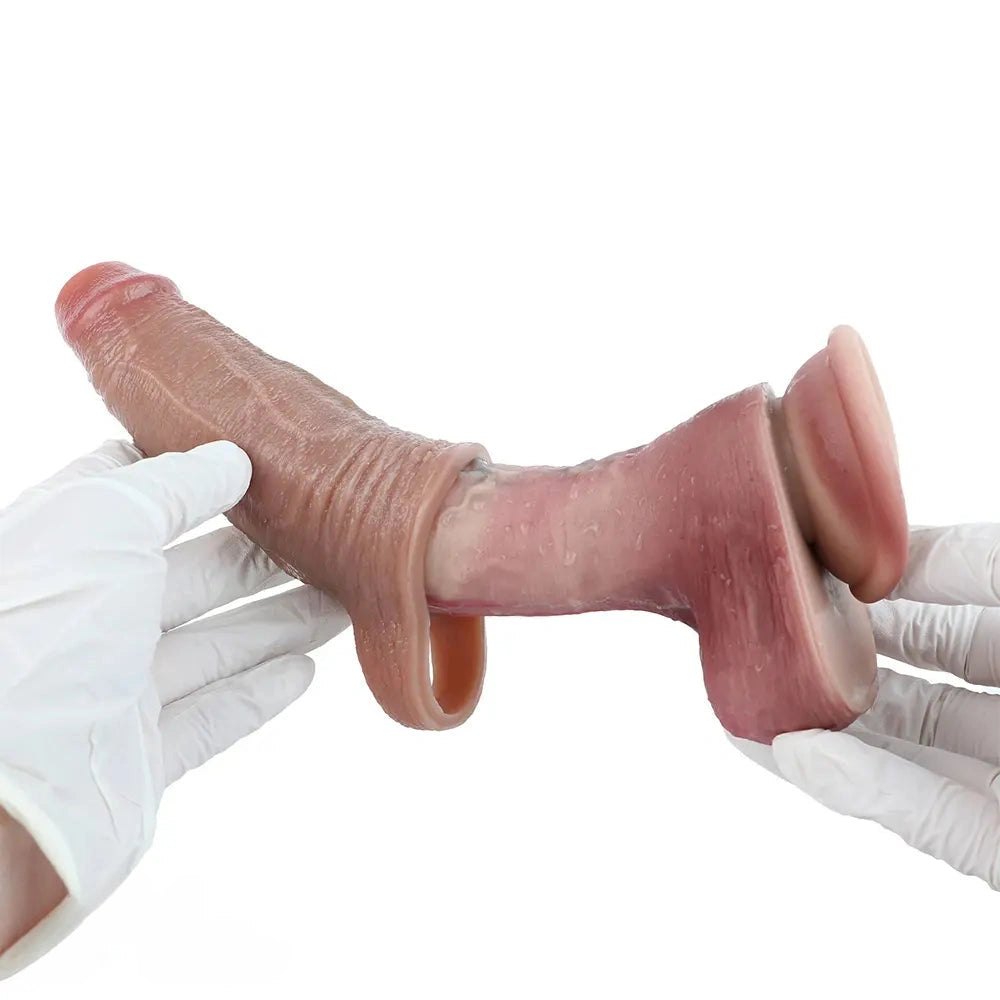 Flesh-tone realistic penis sleeve, photo 11