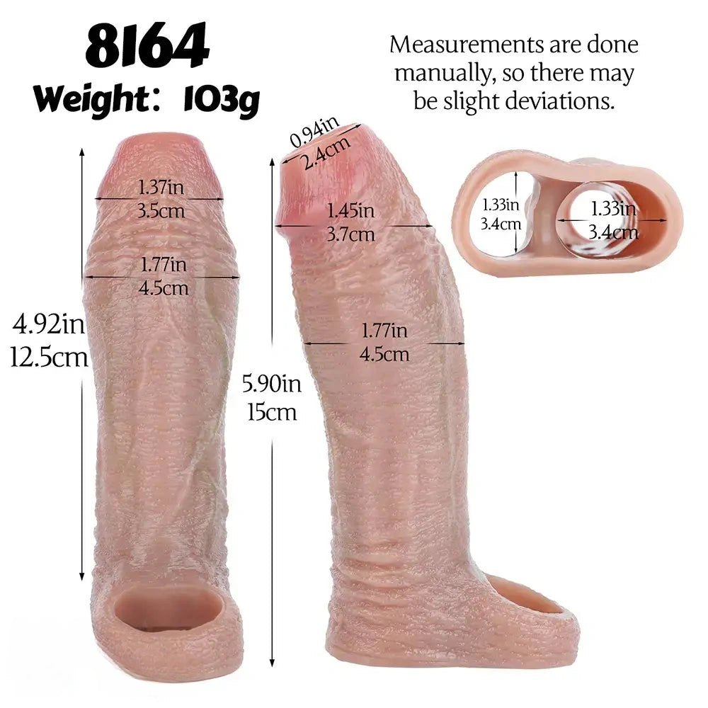 Flesh-tone realistic penis sleeve, photo 8