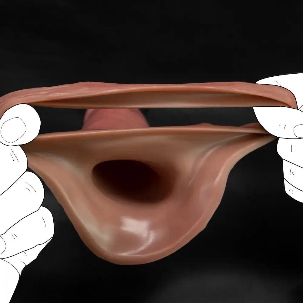 Flesh-tone hollow realistic penis sleeve, photo 14