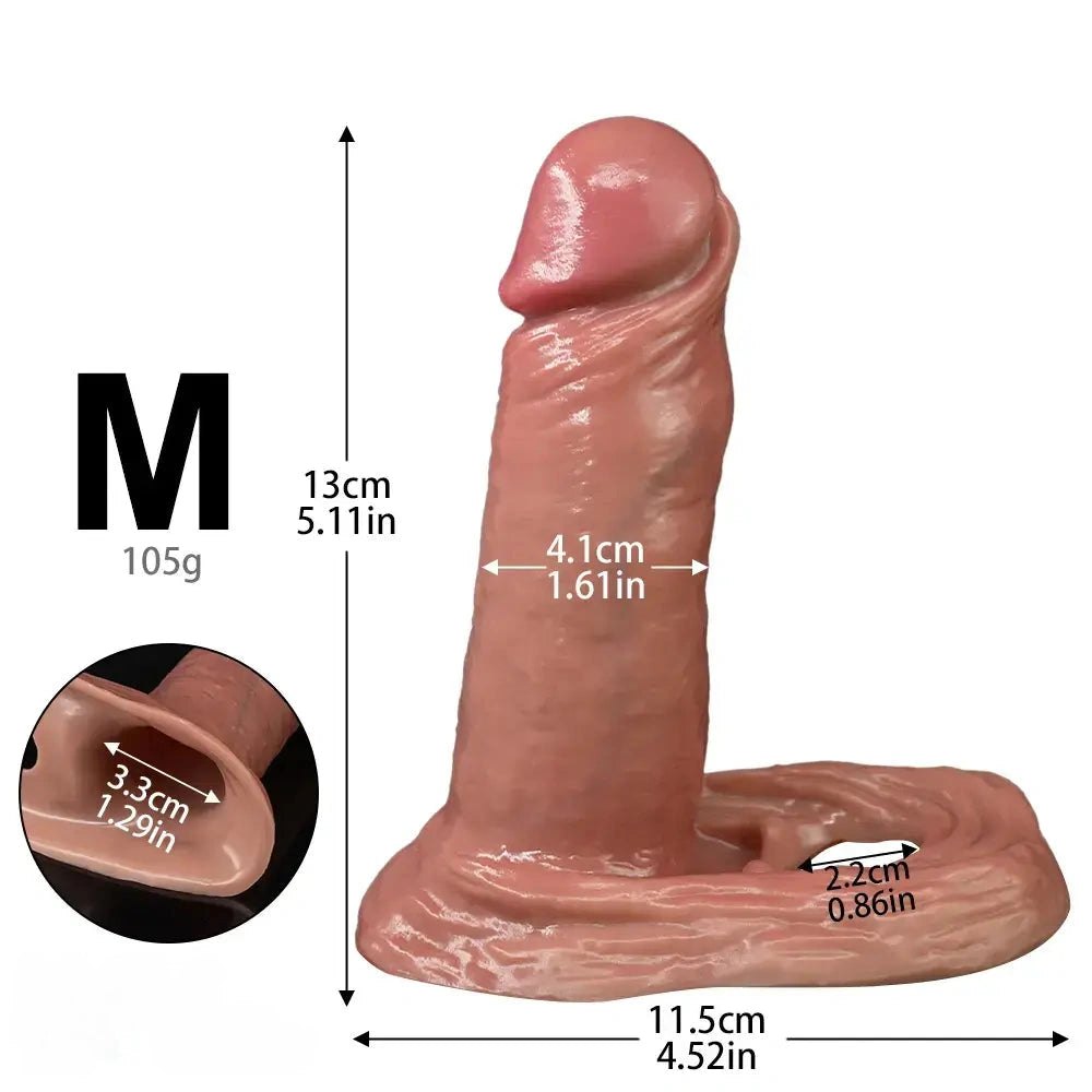 Flesh-tone hollow realistic penis sleeve, photo 5