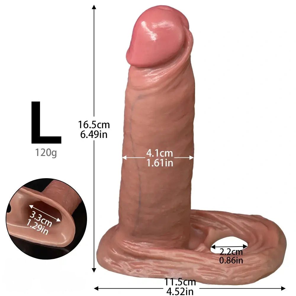 Flesh-tone hollow realistic penis sleeve, photo 8