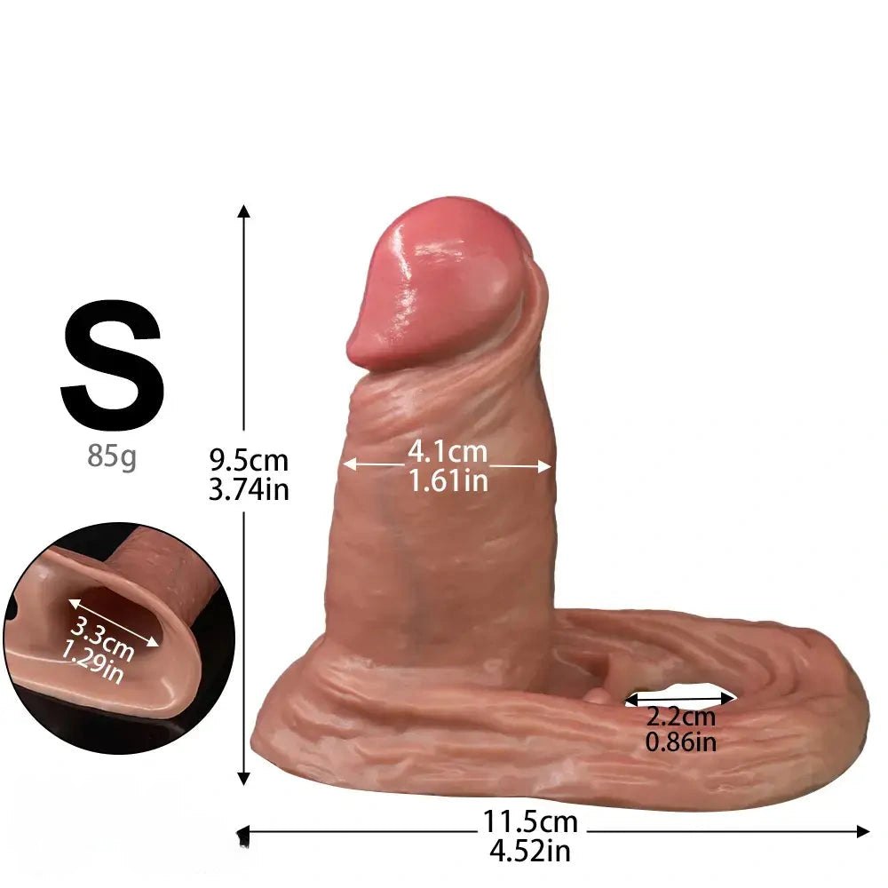 Flesh-tone hollow realistic penis sleeve, photo 9