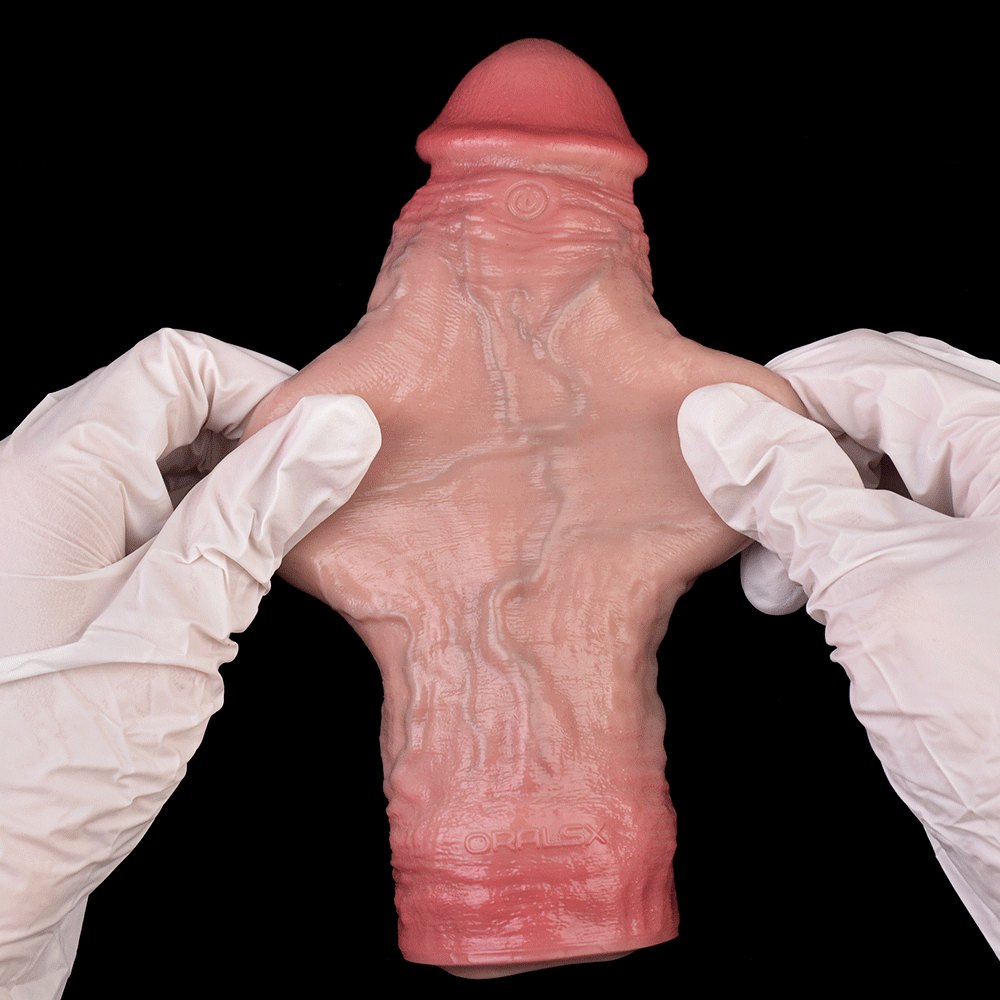 Flesh hollow silicone cock sleeve dildo, photo 14