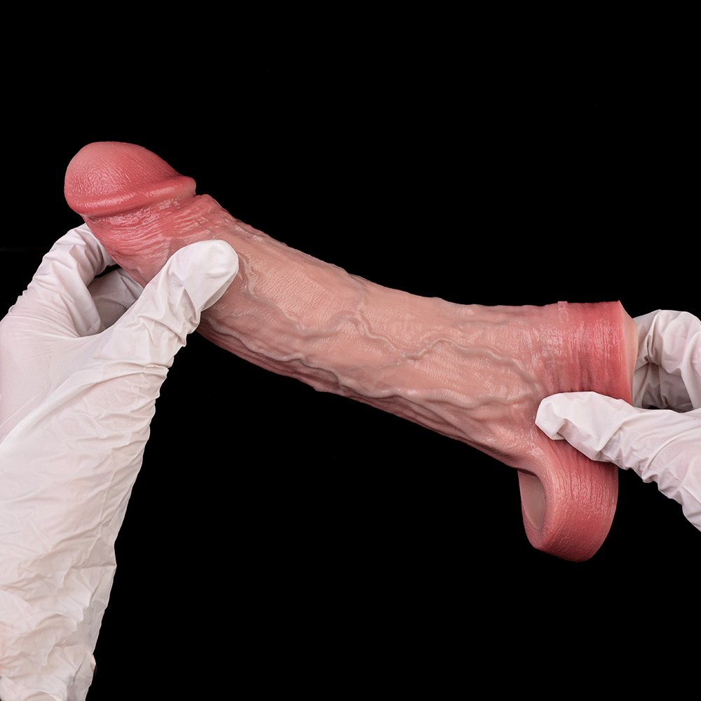Flesh hollow silicone cock sleeve dildo, photo 15