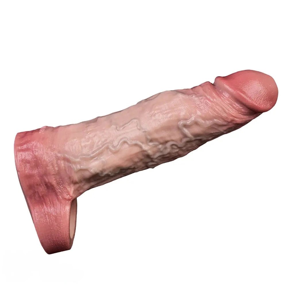 Flesh hollow silicone cock sleeve dildo, photo 7
