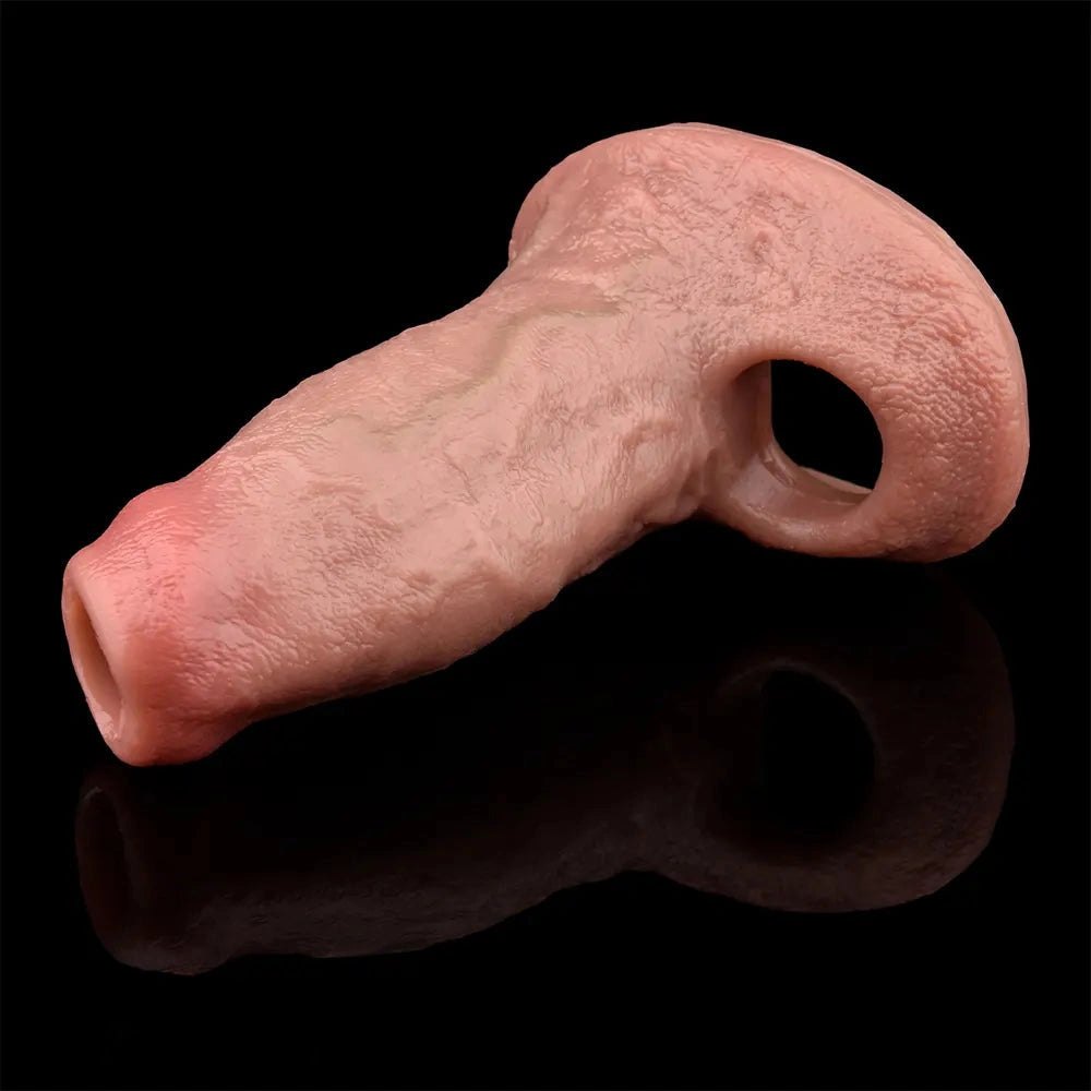 Flesh silicone hollow extender sleeve, photo 11