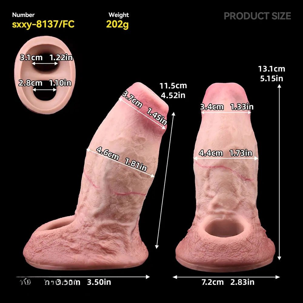 Flesh silicone hollow extender sleeve, photo 6