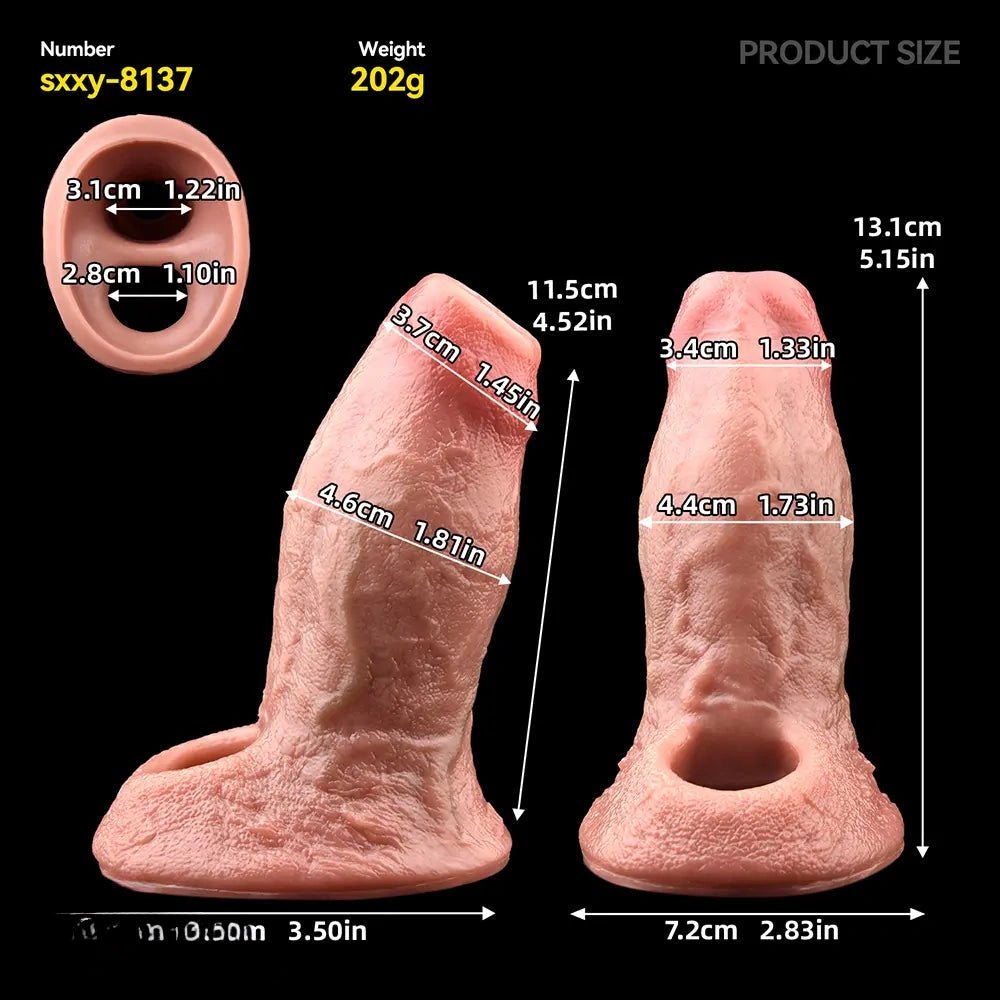 Flesh silicone hollow extender sleeve, photo 7