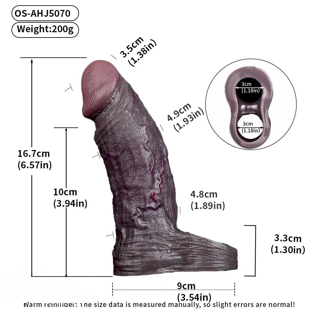 Coffee tone silicone dildo sleeve, photo 6