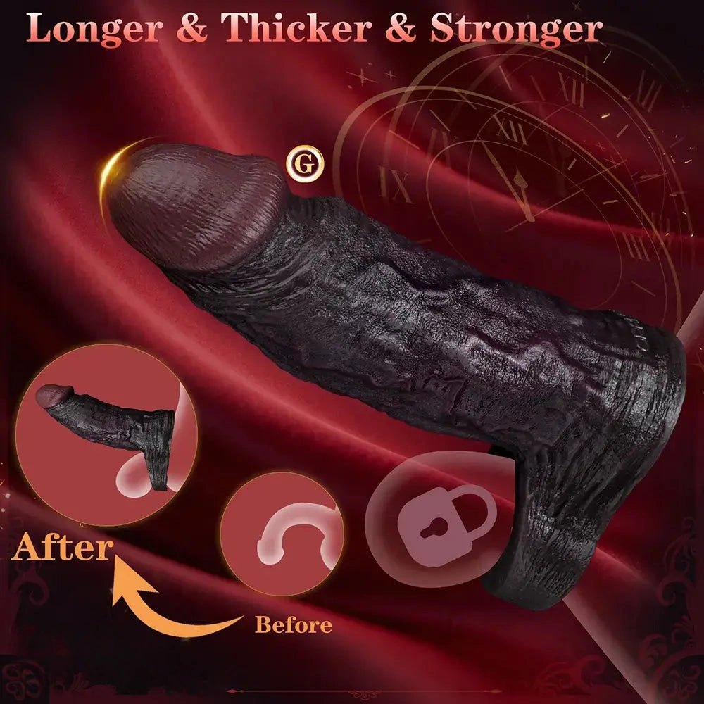Coffee tone silicone dildo sleeve, photo 7
